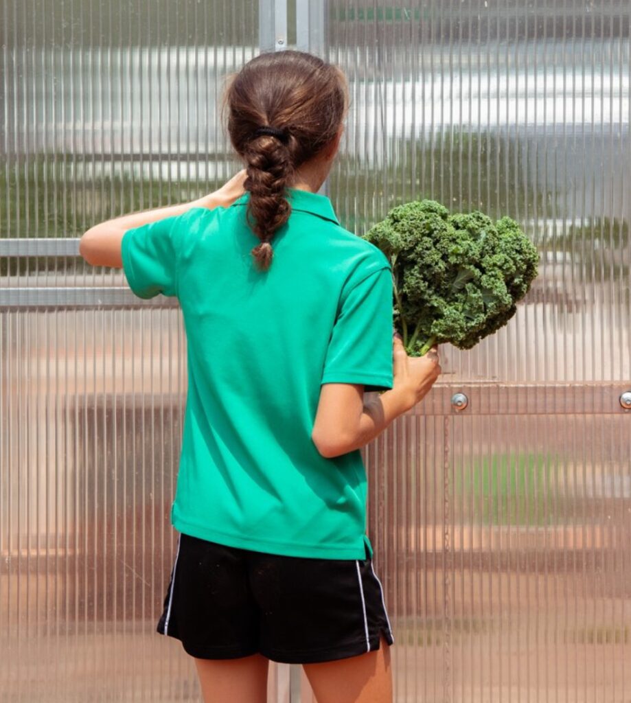 Food Ladder Student at the Green house